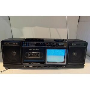 Vintage Action ACN-3550 3-in-1 TV AM/FM Stereo Cassette Boombox Tested Works